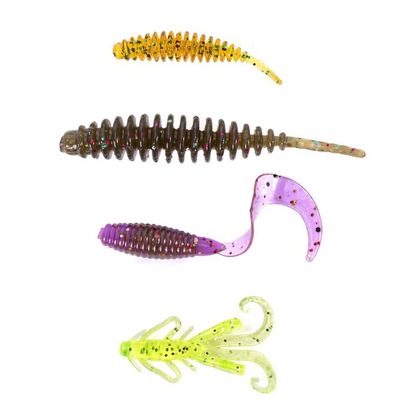 Твистеры съедобные искусственные Lucky John Pro Series Perch Snack Pack 01 Set/Mix Pack