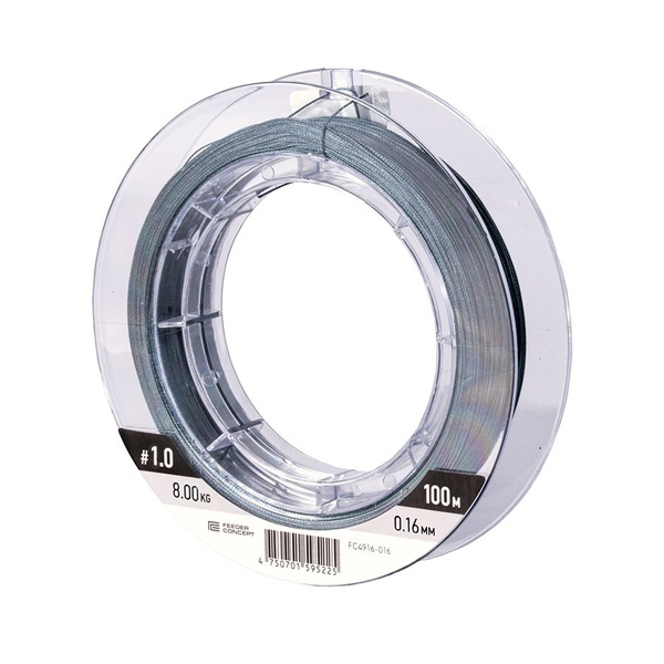 Шок-лидер плетёный Feeder Concept Distance х8 Shock Leader Dark Gray, 100/016