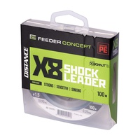 Шок-лидер плетёный Feeder Concept Distance х8 Shock Leader Dark Gray, 100/020