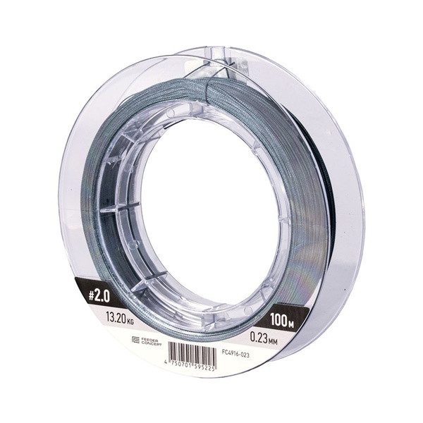 Шок-лидер плетёный Feeder Concept Distance х8 Shock Leader Dark Gray, 100/023