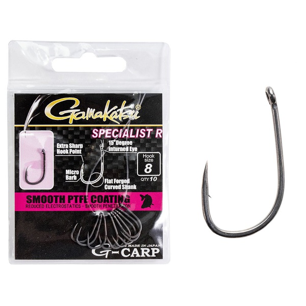 Крючки Gamakatsu G-Carp Specialist R Hooks Grey разм. 08 (10шт)