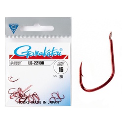Крючки Gamakatsu LS-2210R Hooks Red, разм. 16 (25шт)