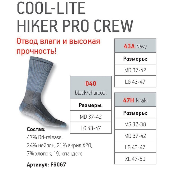 Носки Wigwam Cool-Lite Hiker Pro Crew 43A Navy