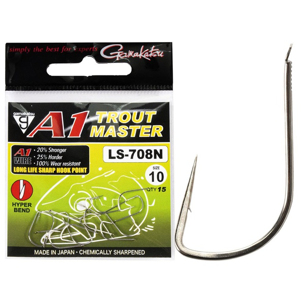 Крючки Gamakatsu TM A1 LS-708N Hooks Nickel разм. 10 (15шт)