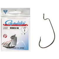 Крючки офсетные Gamakatsu Worm 314 Hooks Black, разм. 1/0 (6шт)