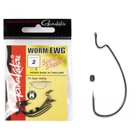 Крючки офсетные Gamakatsu Worm Ewg Hooks Sil Stopper Black разм. 02 (5шт)