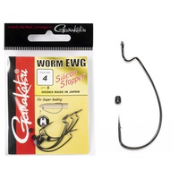 Крючки офсетные Gamakatsu Worm Ewg Hooks Sil Stopper Black разм. 04 (5шт)