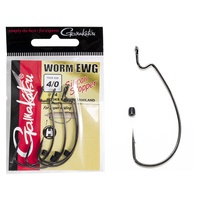Крючки офсетные Gamakatsu Worm Ewg Hooks Sil Stopper Black разм. 4/0 (4шт)