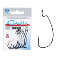 Крючки офсетные Gamakatsu Worm Offset Ewg Hooks Black разм. 2/0 (6шт)