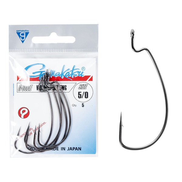 Крючки офсетные Gamakatsu Worm Offset Ewg Hooks Black разм. 5/0 (5шт)