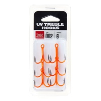 Крючки-тройники Lucky John Orange UV LJH201 разм. 002 (6 шт)