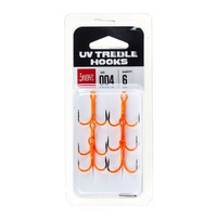 Крючки-тройники Lucky John Orange UV LJH201 разм. 004 (6 шт)