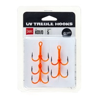 Крючки-тройники Lucky John Orange UV LJH201 разм. К01/0 (5 шт)