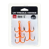 Крючки-тройники Lucky John Orange UV LJH201 разм. К02/0 (5 шт)