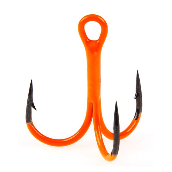 Крючки-тройники Lucky John Orange UV LJH201 разм. К02/0 (5 шт)