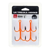 Крючки-тройники Lucky John Orange UV LJH201 разм. К03/0 (4 шт)