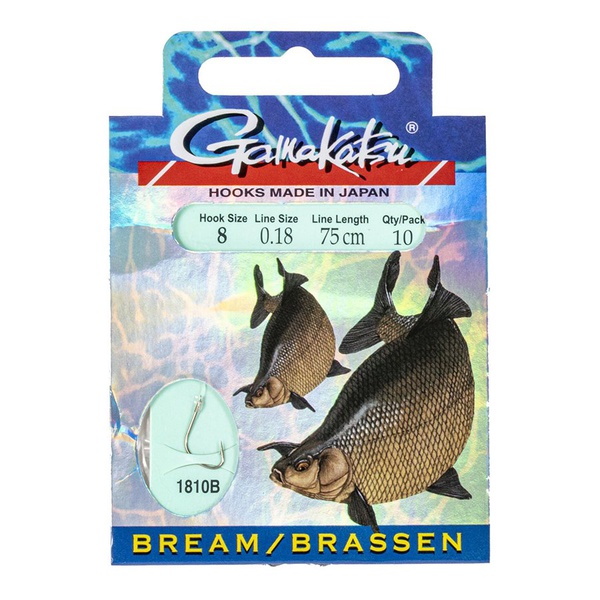 Крючки с поводком Gamakatsu Booklet BR. Feeder 1810B разм. 08-0.18мм/75см (10шт)