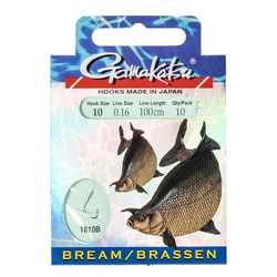 Крючки с поводком Gamakatsu Booklet BR. Feeder 1810B разм. 10-0.16мм/100см (10шт)