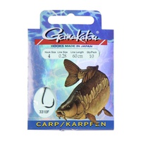 Крючки с поводком Gamakatsu Booklet Carp 3310F разм. 04-0.28мм/60см (10шт)