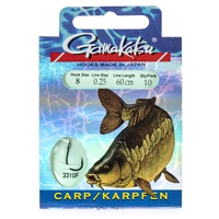Крючки с поводком Gamakatsu Booklet Carp 3310F разм. 08-0.25мм/60см (10шт)