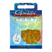 Крючки с поводком Gamakatsu Booklet Corn 1130G разм. 08-0.18мм/75см (10шт)