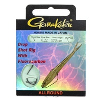 Крючки с поводком Gamakatsu Booklet Dropshot Worm39 разм. 03-0.22мм/170см (3шт)