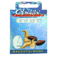 Крючки с поводком Gamakatsu Booklet Maggots 1010B разм. 10-0.14мм 60см (10шт)