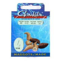 Крючки с поводком Gamakatsu Booklet Maggots 1010B разм. 12-0.12мм 60см (10шт)
