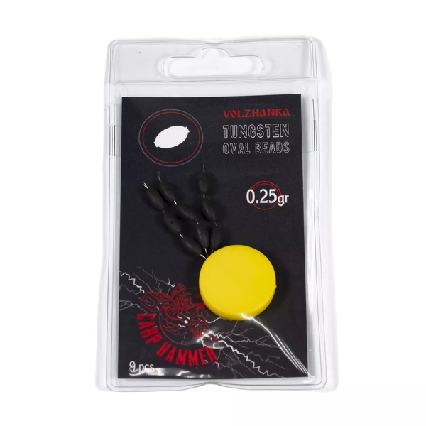 Бусина вольфрамовая Волжанка Tungsten Oval Beads (9 шт, 0.25 гр)