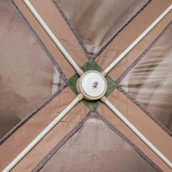 Шатер Следопыт быстросборный, 6 стен (3,35х3,85х2,25 м) бежевый/коричневый