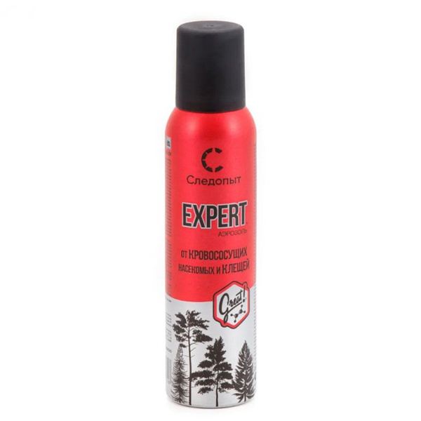 Репеллент Следопыт Expert Great Formula от всех видов летающих насекомых и клещей (аэрозоль,150 мл)