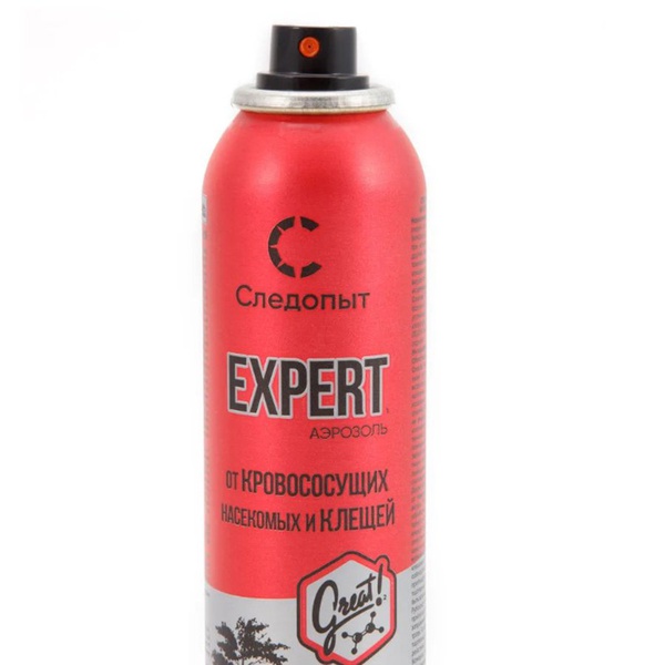Репеллент Следопыт Expert Great Formula от всех видов летающих насекомых и клещей (аэрозоль,150 мл)