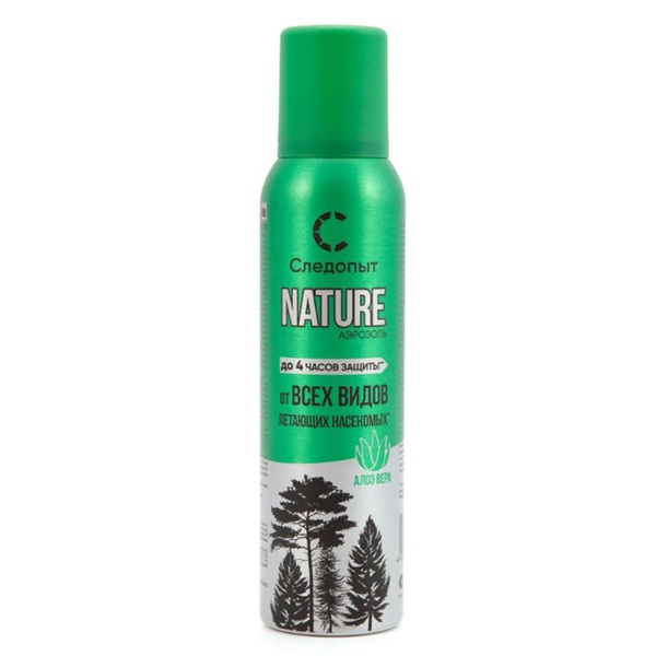 Репеллент Следопыт Nature c алоэ вера, от всех видов летающих насекомых (аэрозоль, 150 мл)