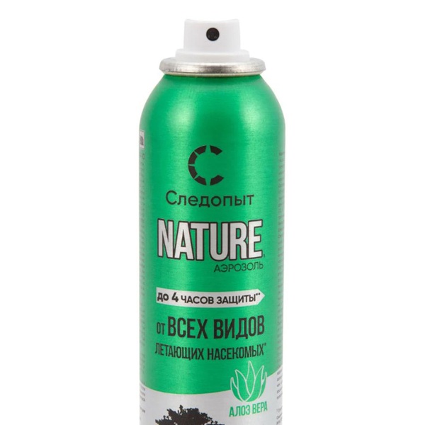 Репеллент Следопыт Nature c алоэ вера, от всех видов летающих насекомых (аэрозоль, 150 мл)