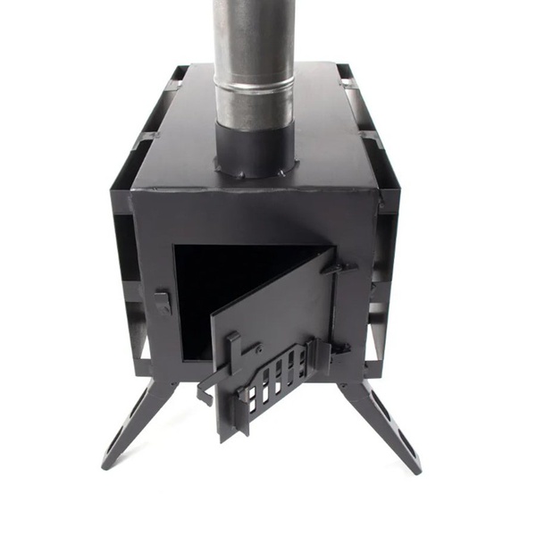 Печь дровяная Следопыт Light (с экранами и угловыми трубами) большая
