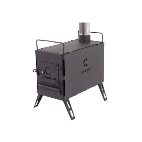 Печь дровяная Следопыт Heavy (с экранами, угловыми трубами и грибком) средняя