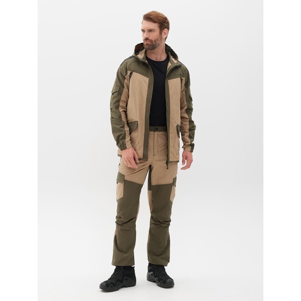 Костюм летний Huntsman Горка-Люкс хаки/песок, тк. Nilon/Cotton рип-стоп