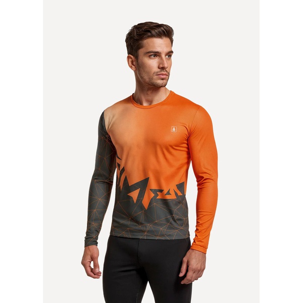 Лонгслив Сплав Logo L/S (беговой) оранжевый/серый