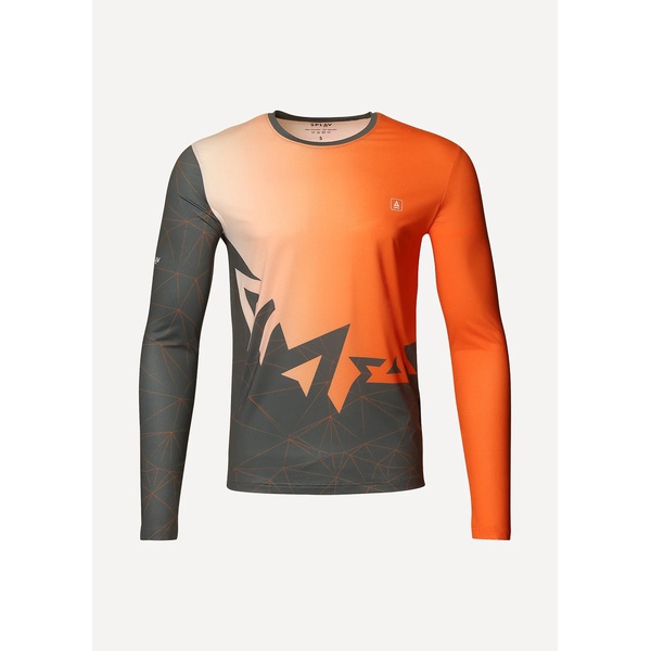 Лонгслив Сплав Logo L/S (беговой) оранжевый/серый