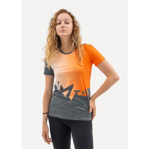 Футболка женская Сплав Logo (беговая) оранжевый/серый