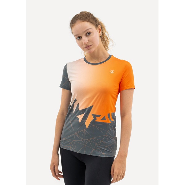 Футболка женская Сплав Logo (беговая) оранжевый/серый
