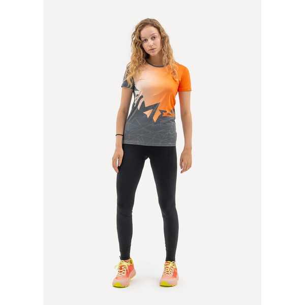 Футболка женская Сплав Logo (беговая) оранжевый/серый