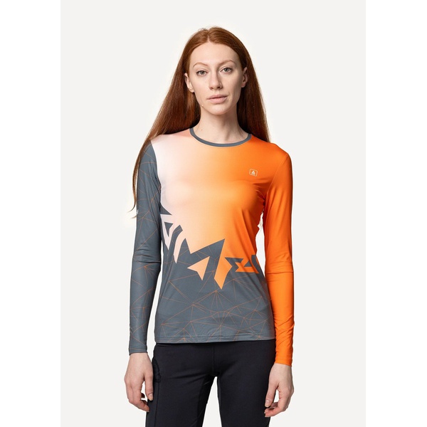 Лонгслив женский Сплав Logo L/S (беговой) оранжевый/серый