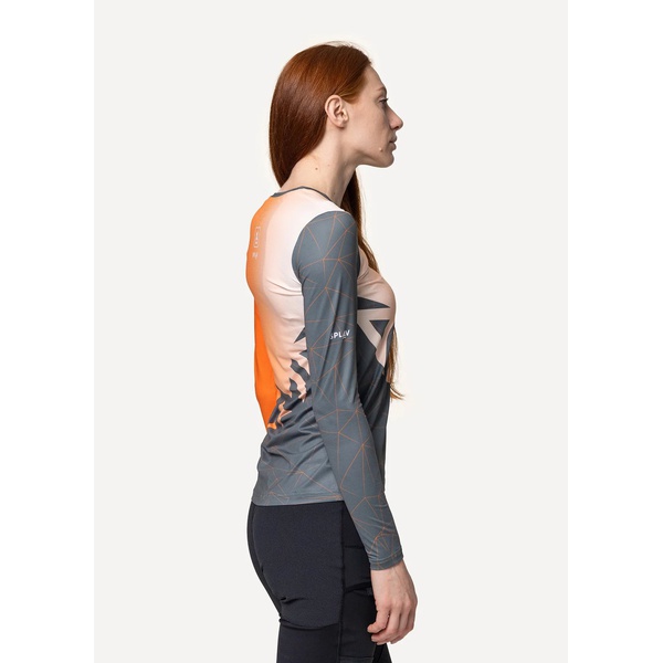 Лонгслив женский Сплав Logo L/S (беговой) оранжевый/серый