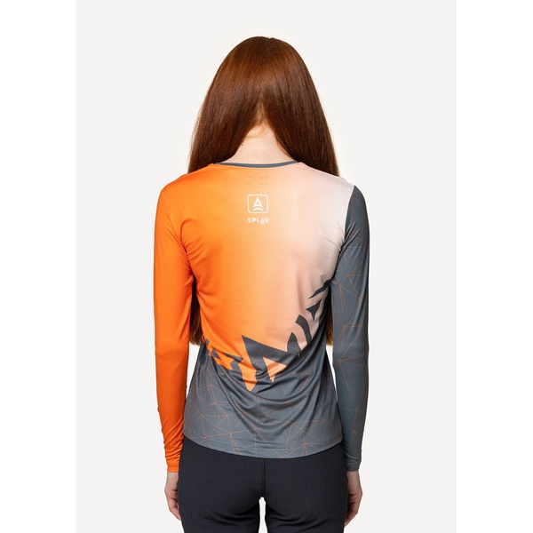 Лонгслив женский Сплав Logo L/S (беговой) оранжевый/серый