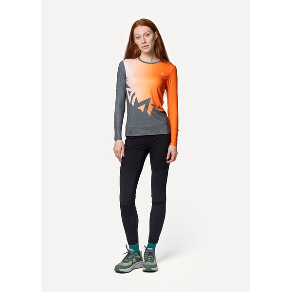 Лонгслив женский Сплав Logo L/S (беговой) оранжевый/серый