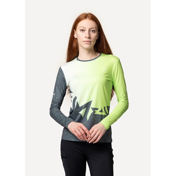 Лонгслив женский Сплав Logo L/S (беговой) зеленый/серый