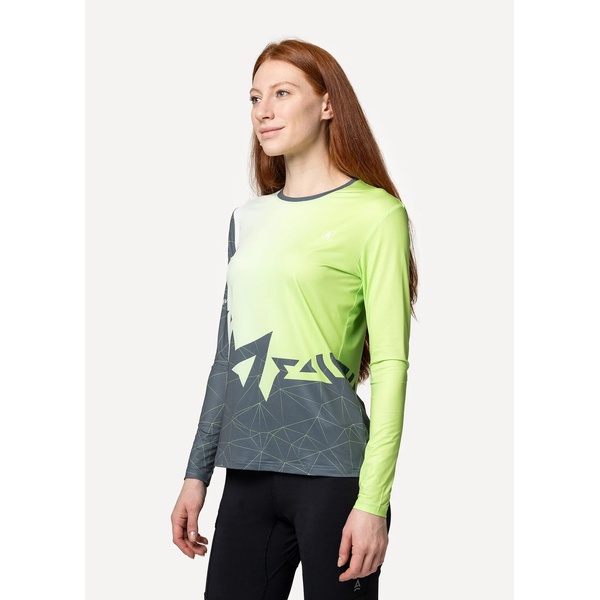 Лонгслив женский Сплав Logo L/S (беговой) зеленый/серый