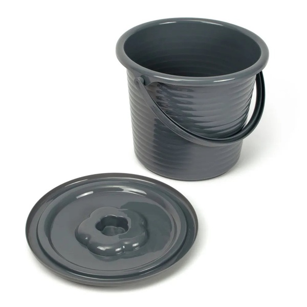 Ведро Runis (7 л, с крышкой, пищевой пластик) графит