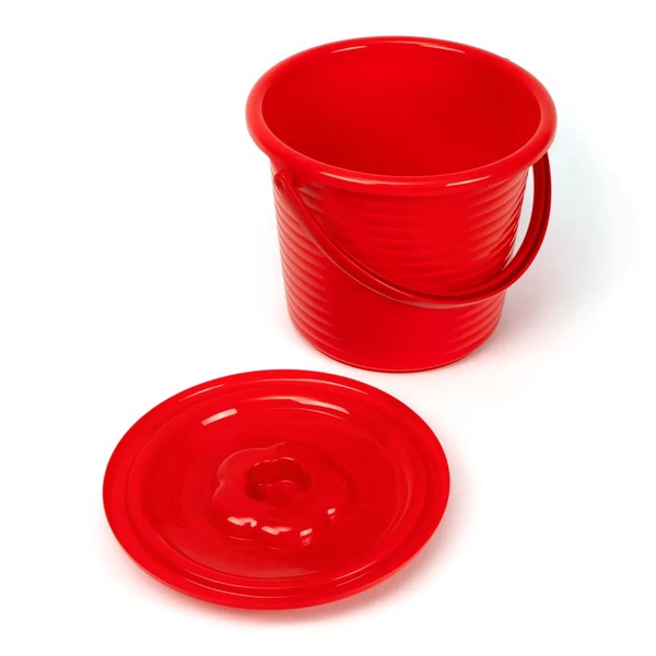 Ведро Runis (5 л, с крышкой, пищевой пластик) красный